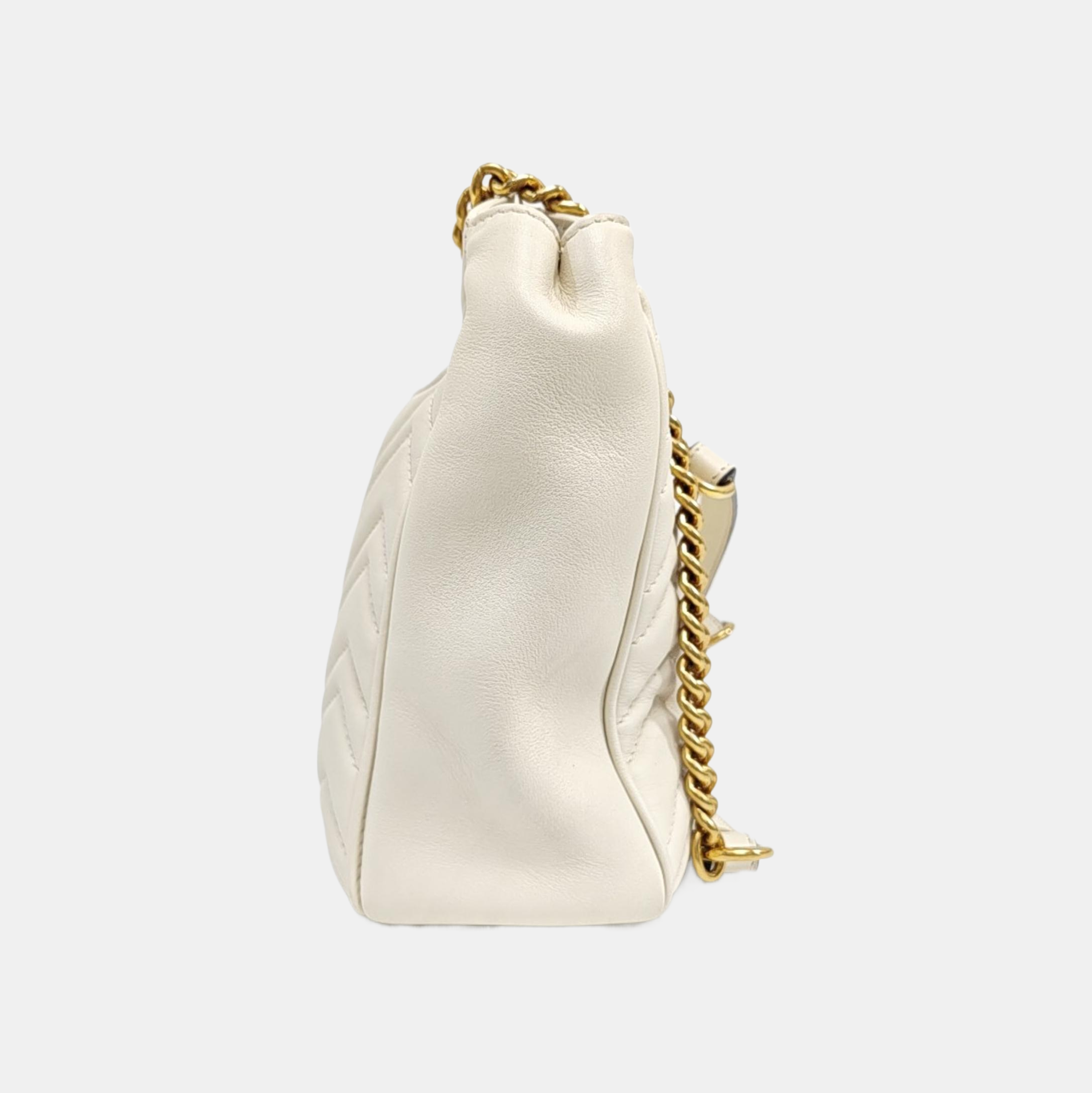 GG Marmont Medium Quilted Calfskin White