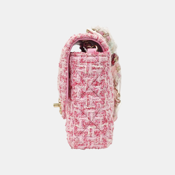 CLASSIC FLAP Mini Quilted Wool Pink