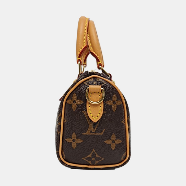 Authenticated pre-owned  SPEEDY Nano Monogram Coated Canvas Brown - Shoulder Bag at Looply
