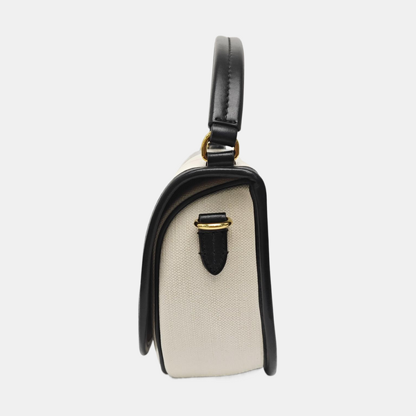 Coated Canvas Shoulder Bag Beige