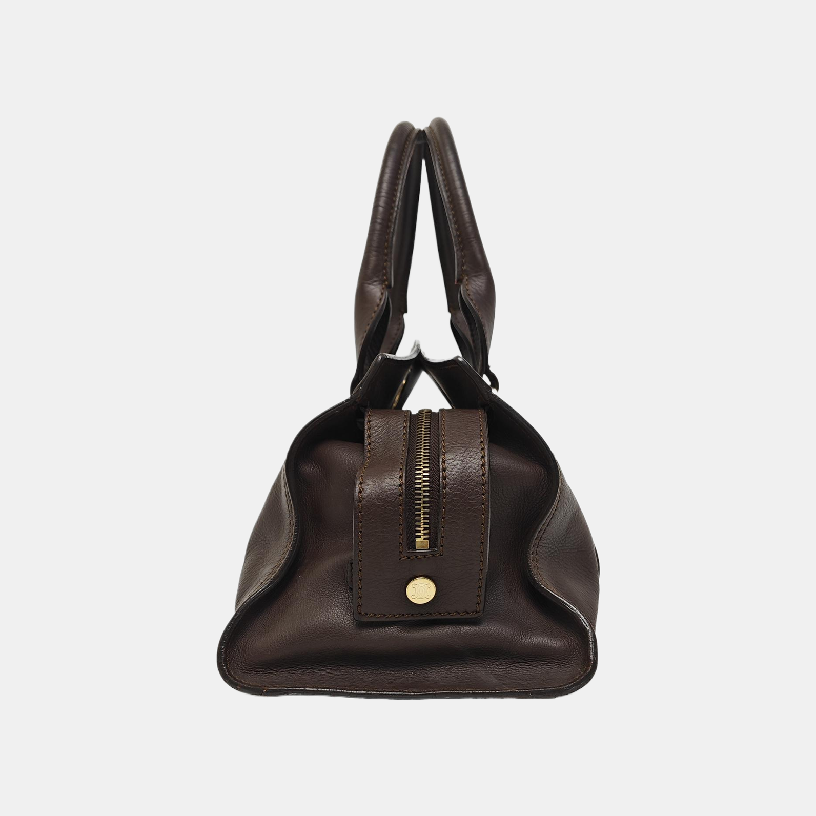 Calfskin Top Handle Bag Brown