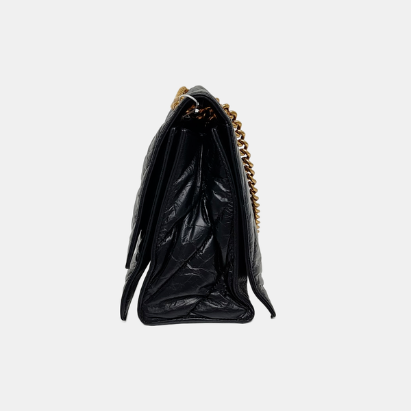 Crush Medium Quilted Calfskin Black