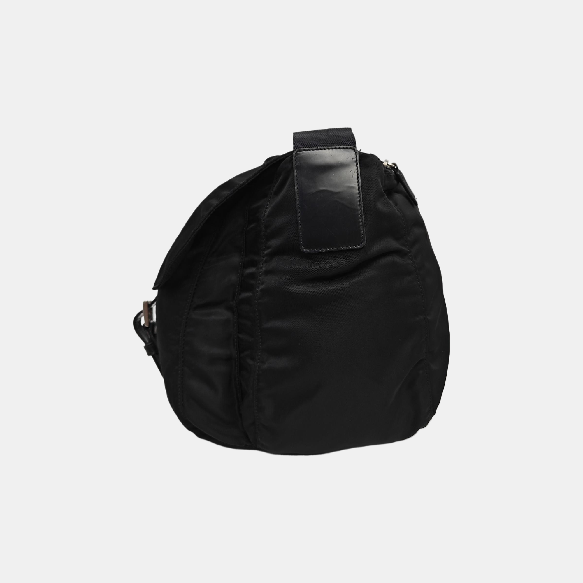 Nylon Shoulder Bag Black