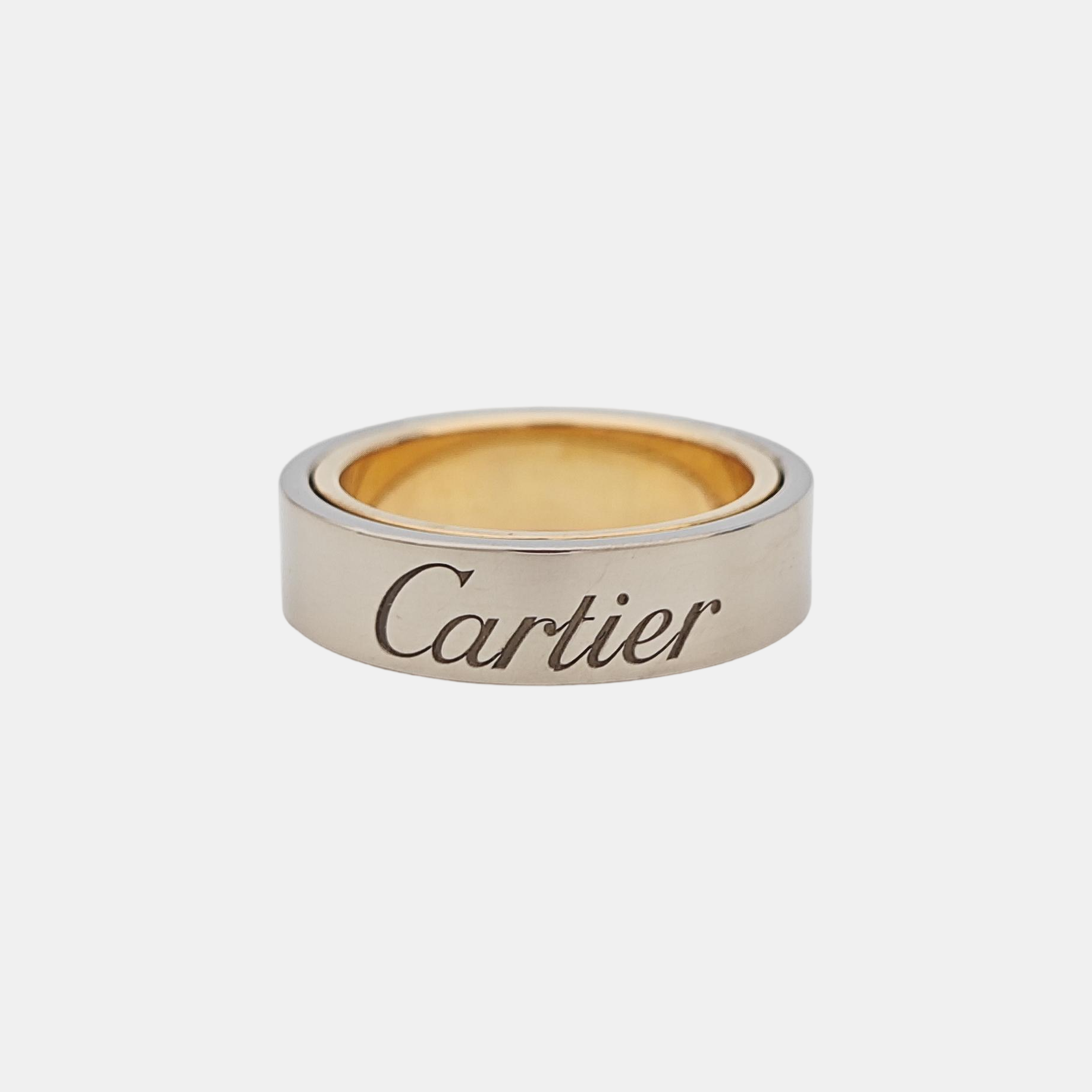 LOVE 18k Gold Silver Ring EU 52