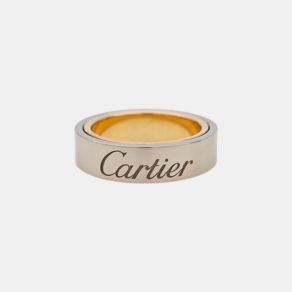 LOVE 18k Gold Silver Ring EU 52