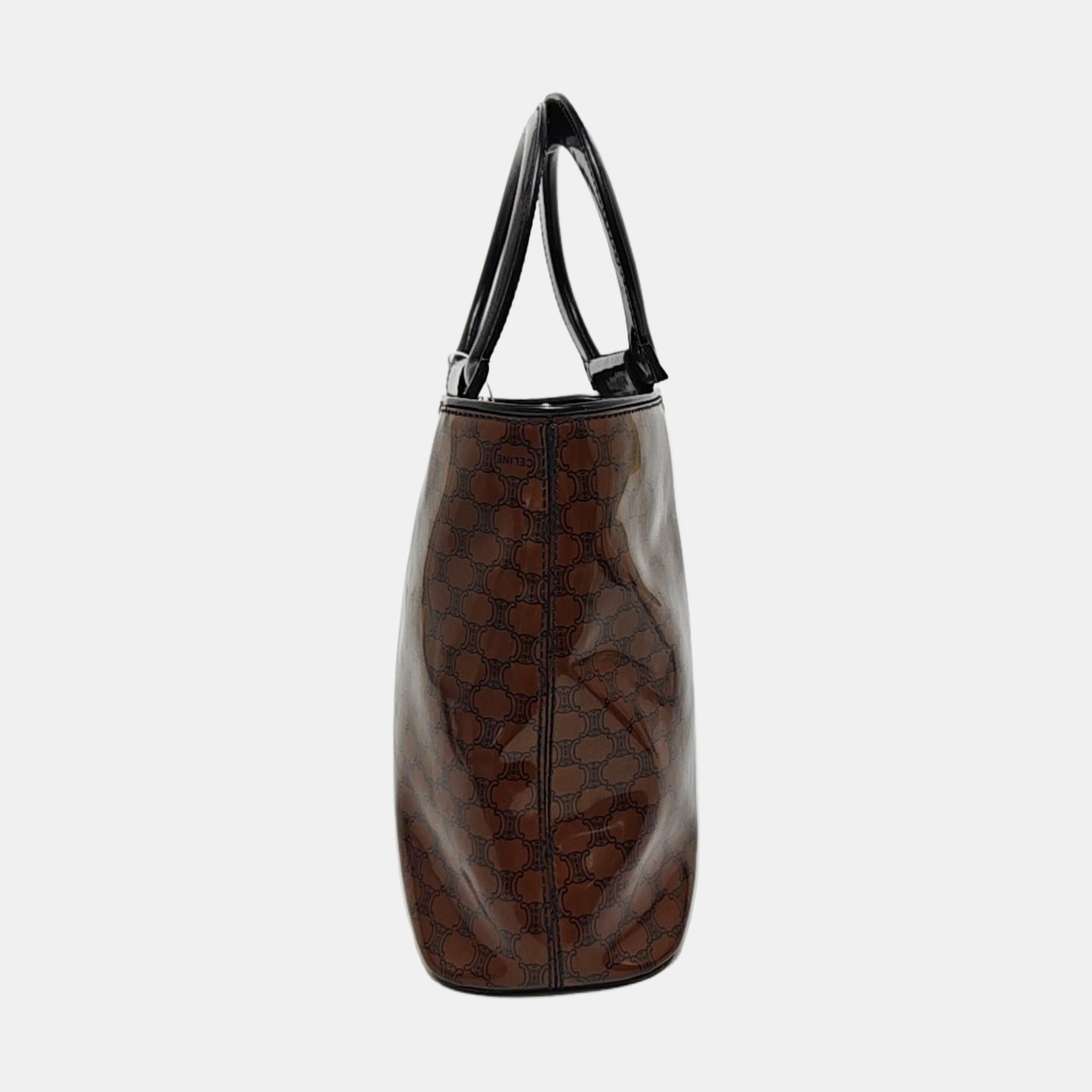Coated Canvas Tote Bag Brown