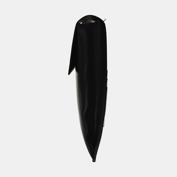 Coated Canvas Shoulder Bag Black