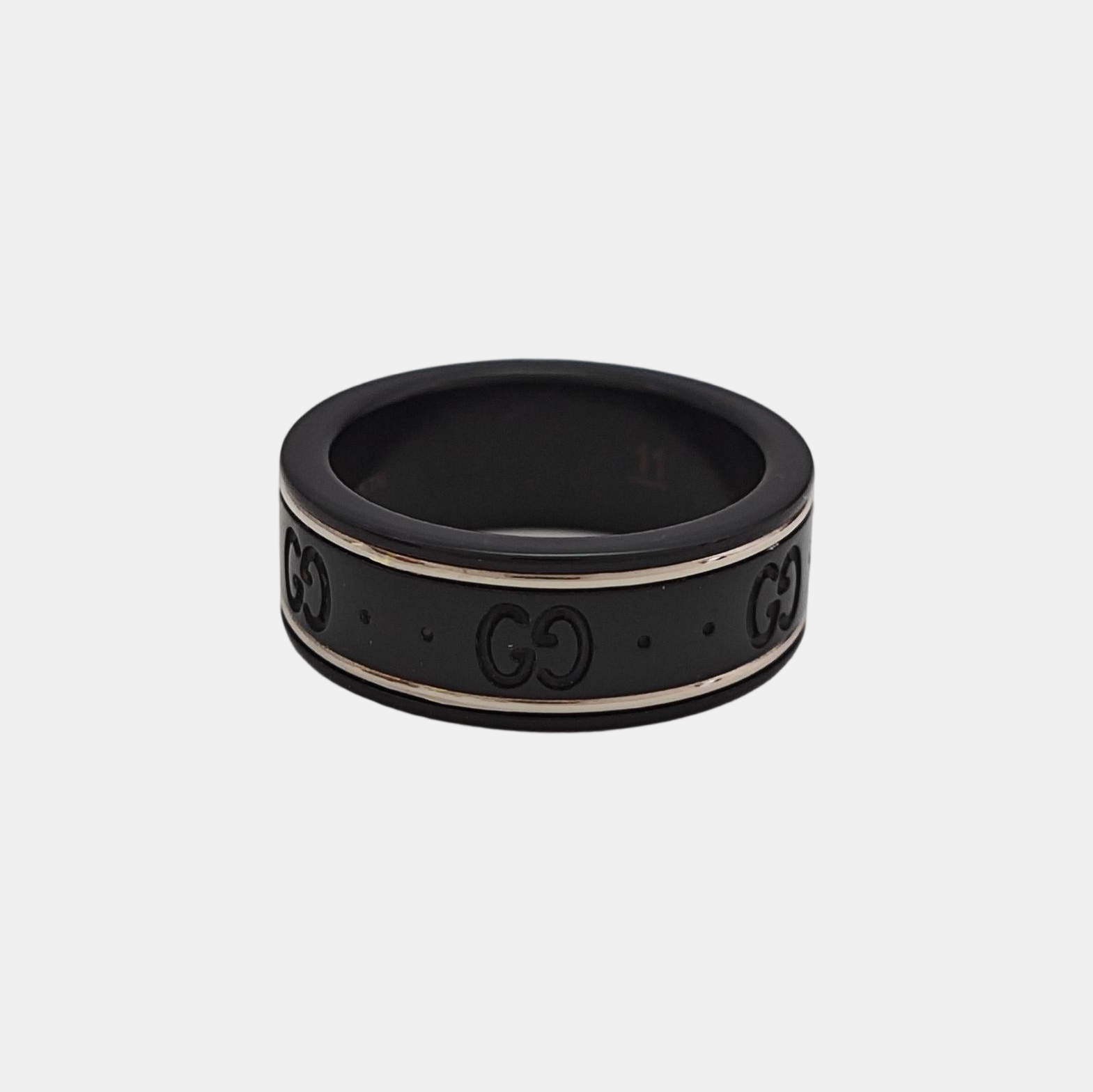 Icon 18k White Gold Black Ring HK 11