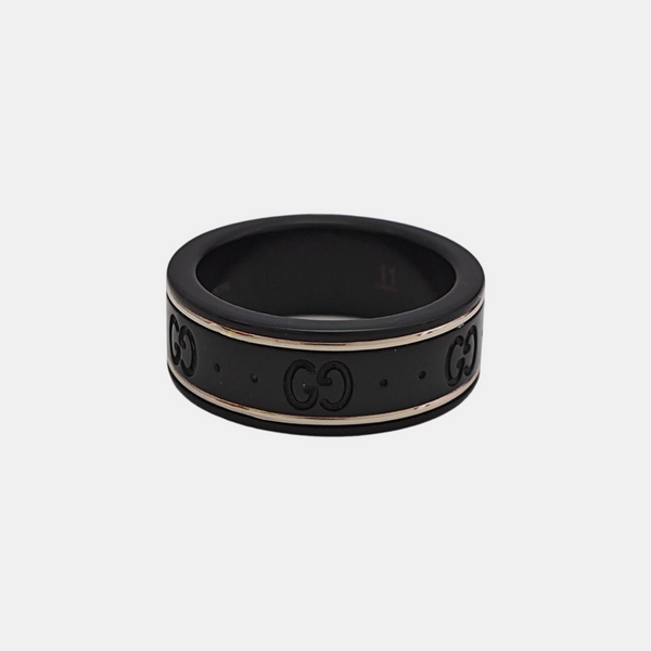 Icon 18k White Gold Black Ring HK 11