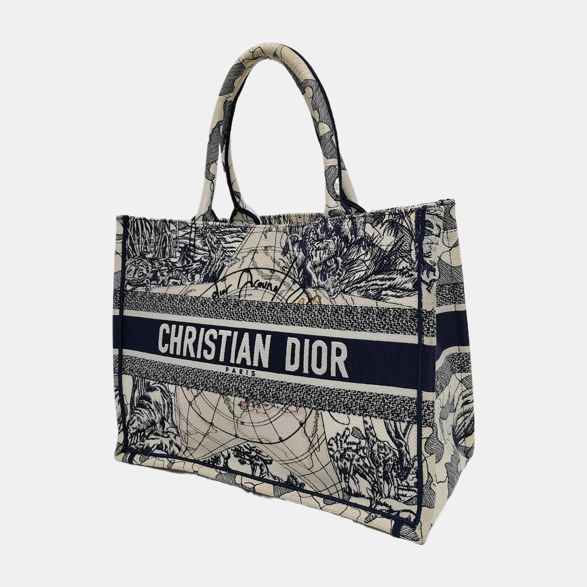 Authenticated pre-owned  Book Tote Medium Canvas Blue - Tote Bag at Looply