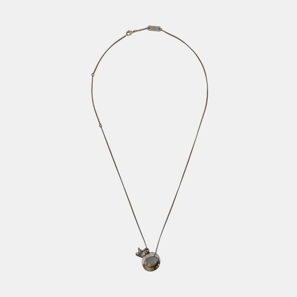 Monogram Metal Silver Necklace