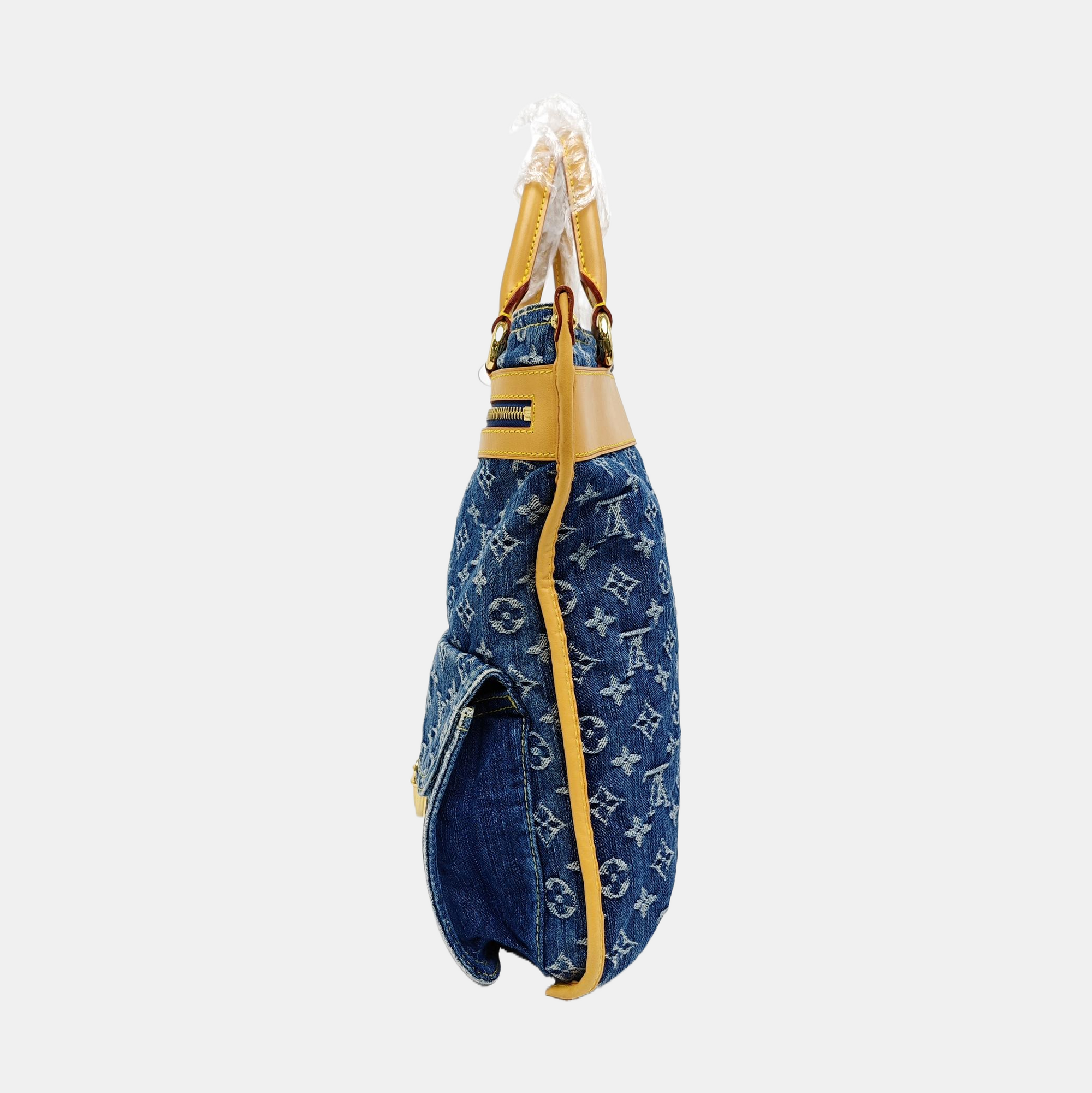 Monogram Denim Tote Bag Blue
