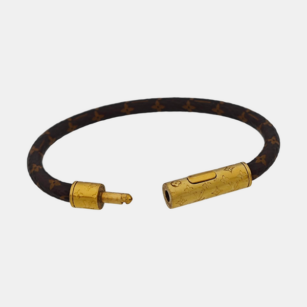 CONFIDENTIEL Coated Canvas Brown Bangle