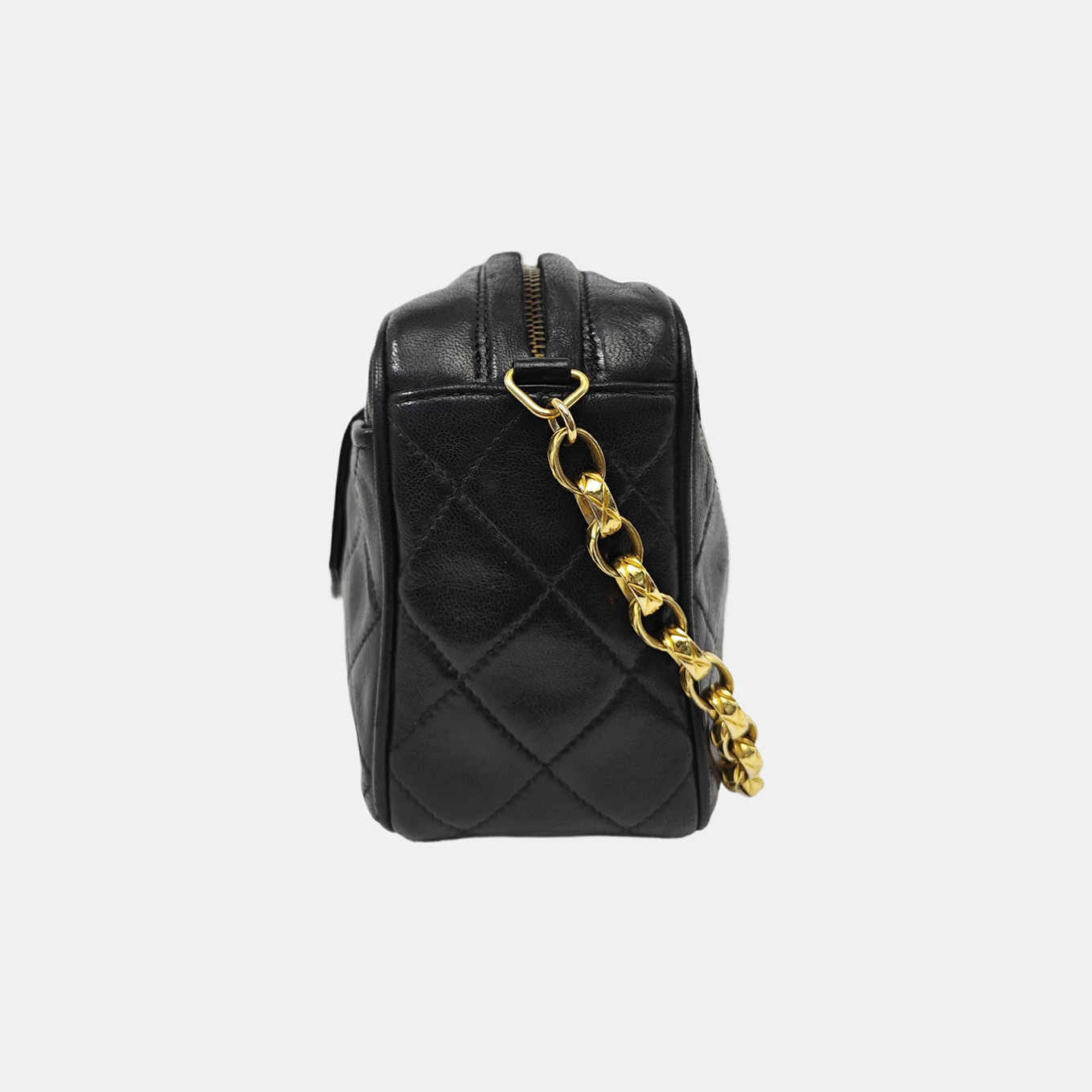 Quilted Lambskin Shoulder Bag Black