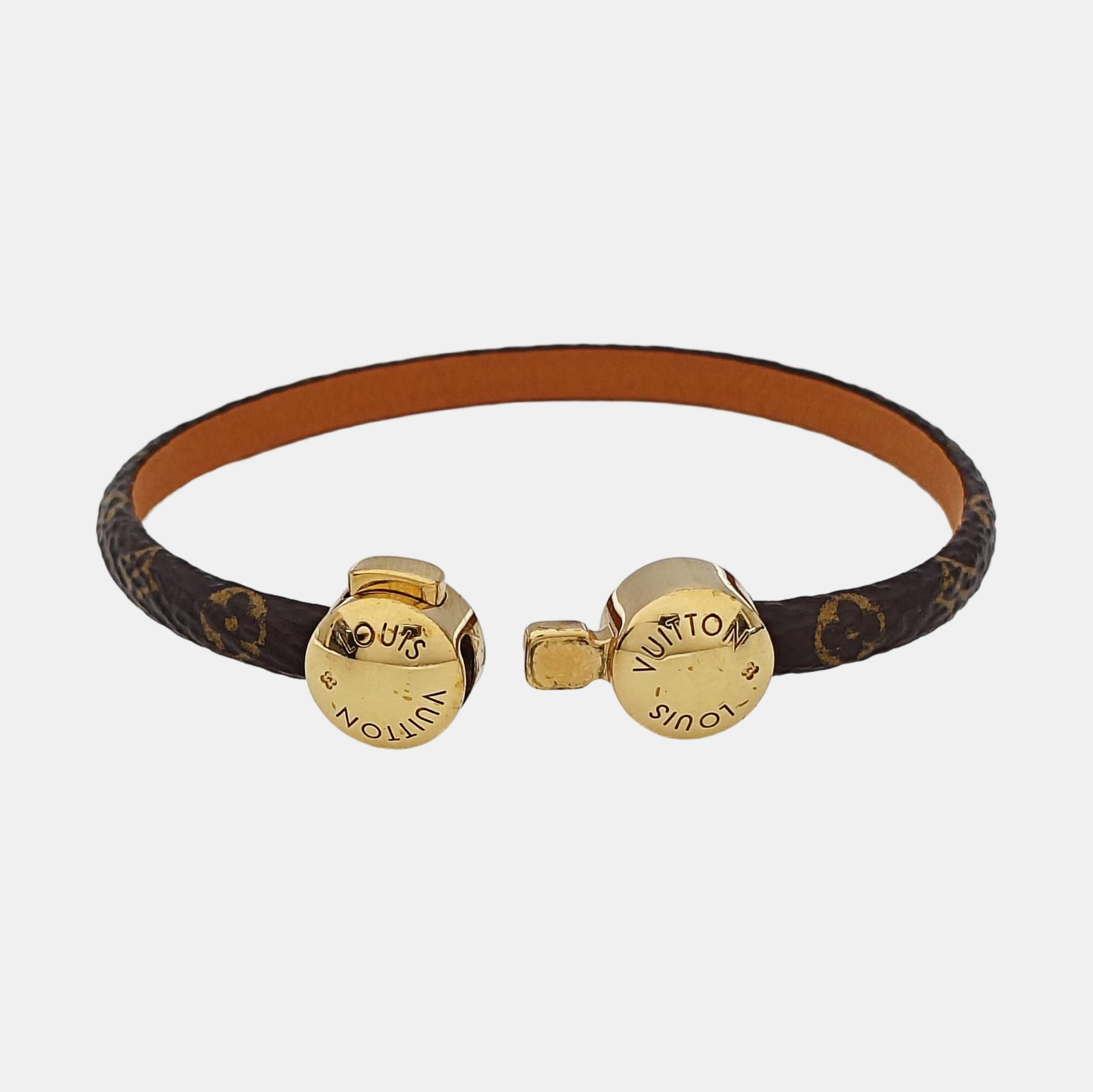 HISTORIC MINI MONOGRAM Leather Brown Bangle
