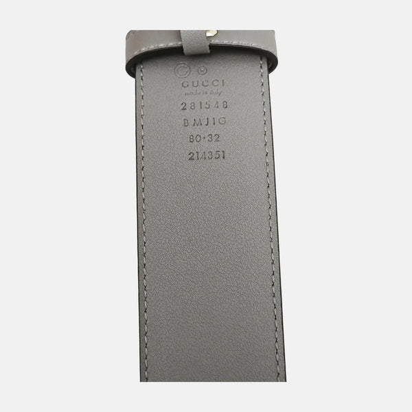 Cinturón de cuero gris
