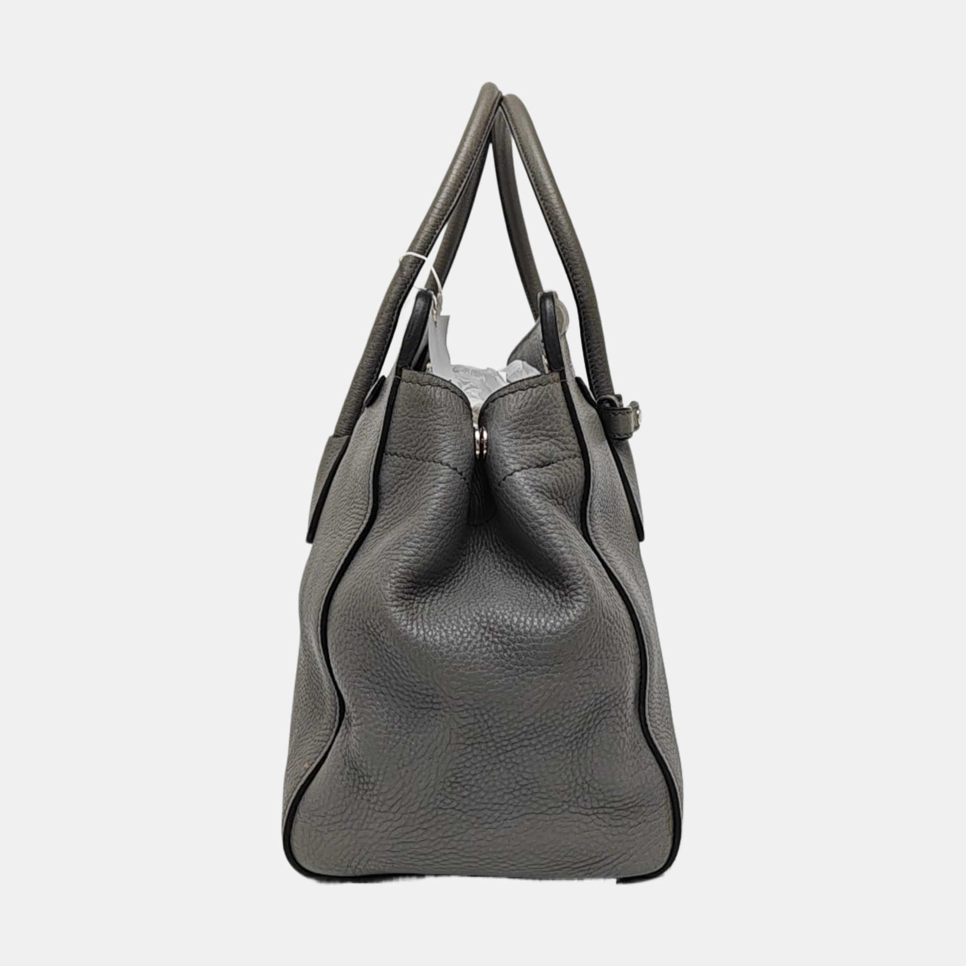 Leather Tote Bag Gray