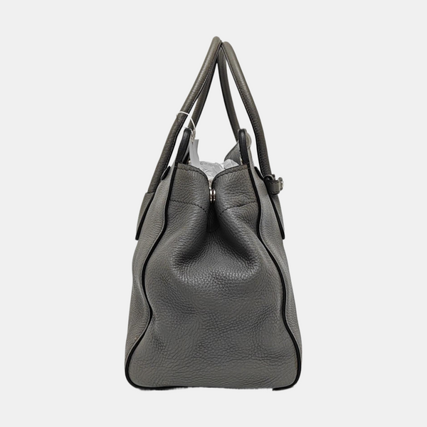 Leather Tote Bag Gray