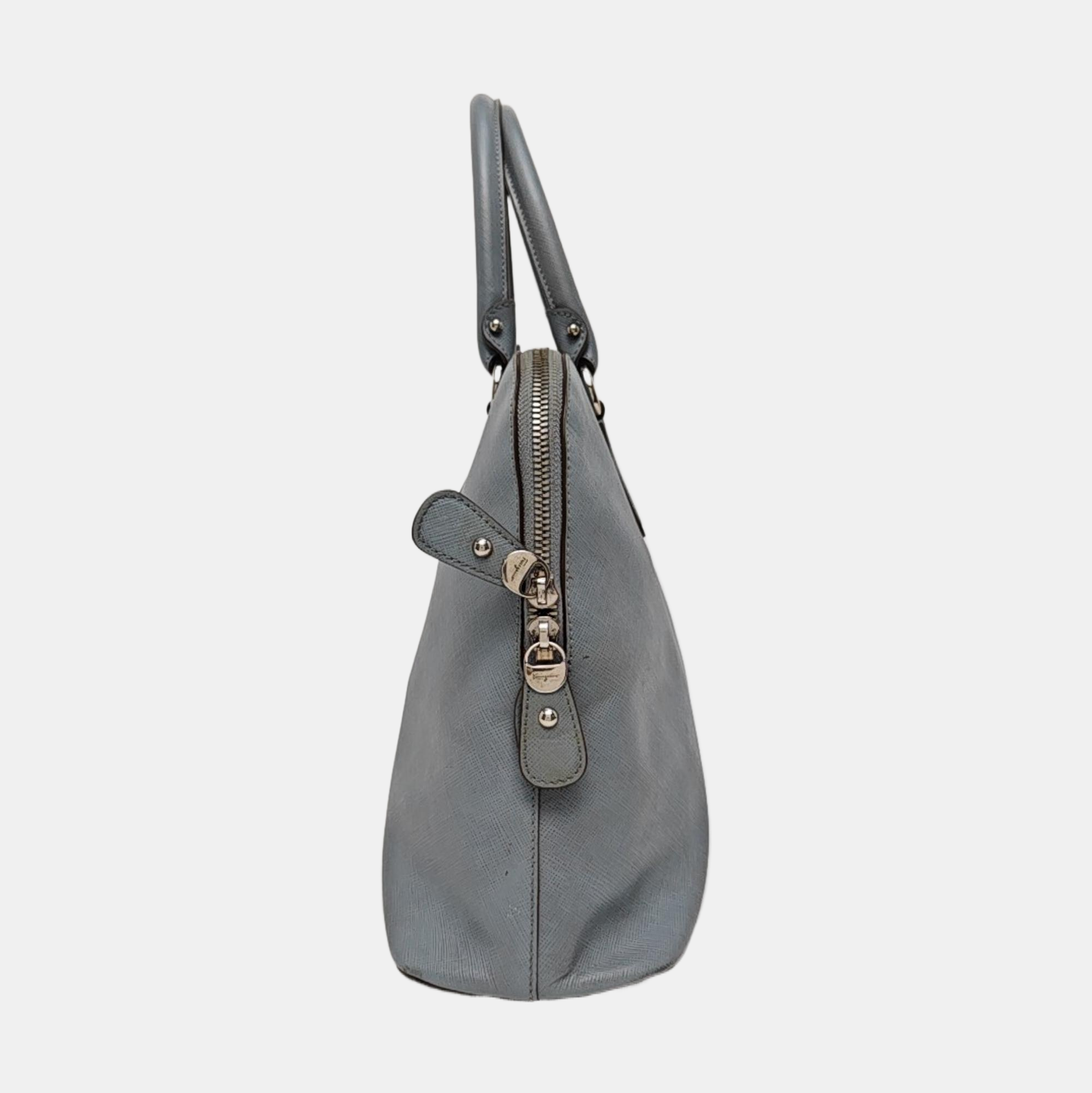 Calfskin Top Handle Bag Blue