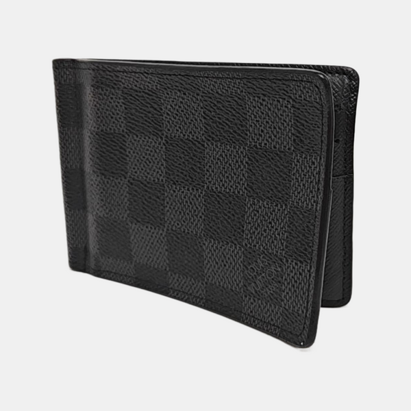 AMERIGO Damier Graphite Coated Canvas Gray Card Holder