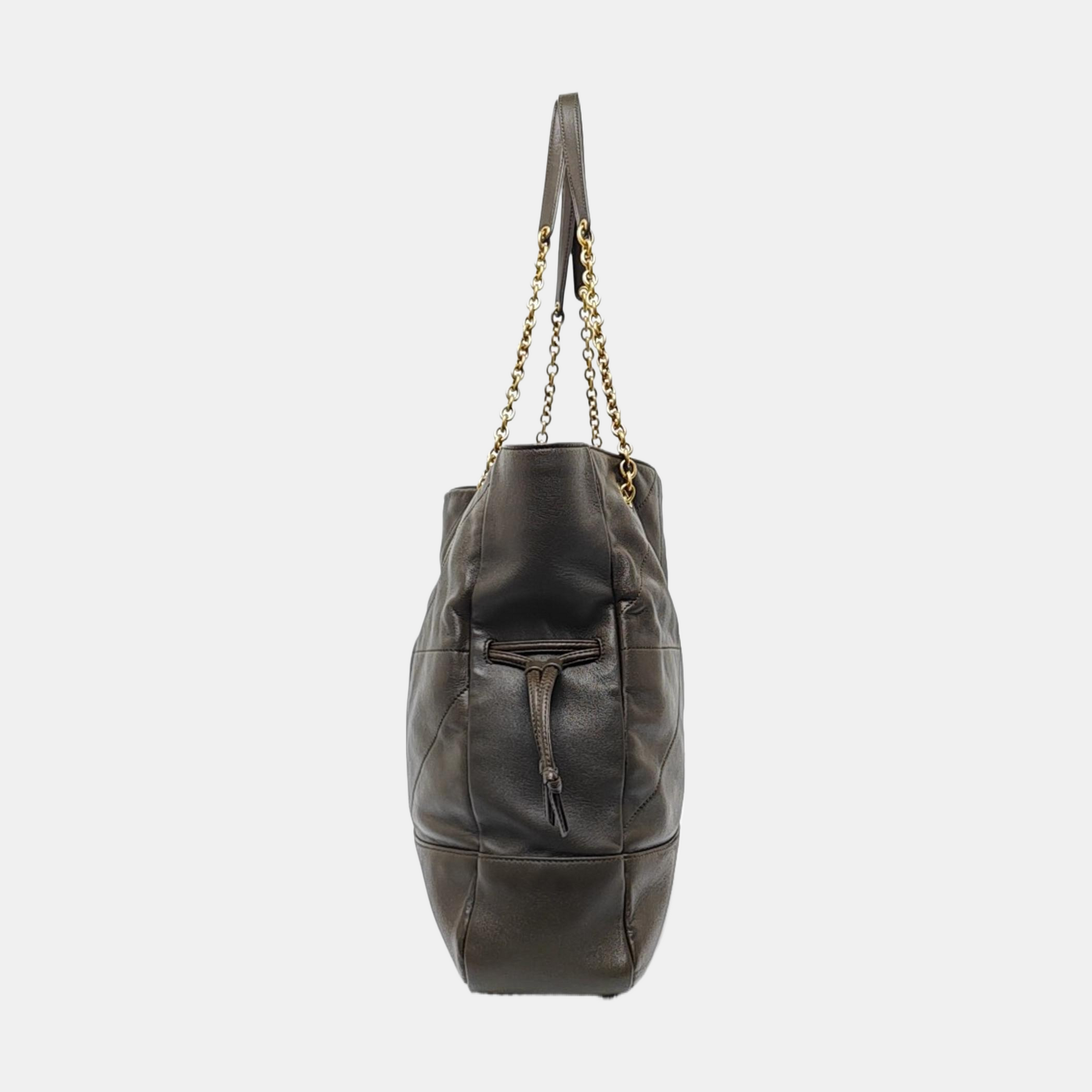 JAMIE SHOPPING Medium Quilted Lambskin Gray