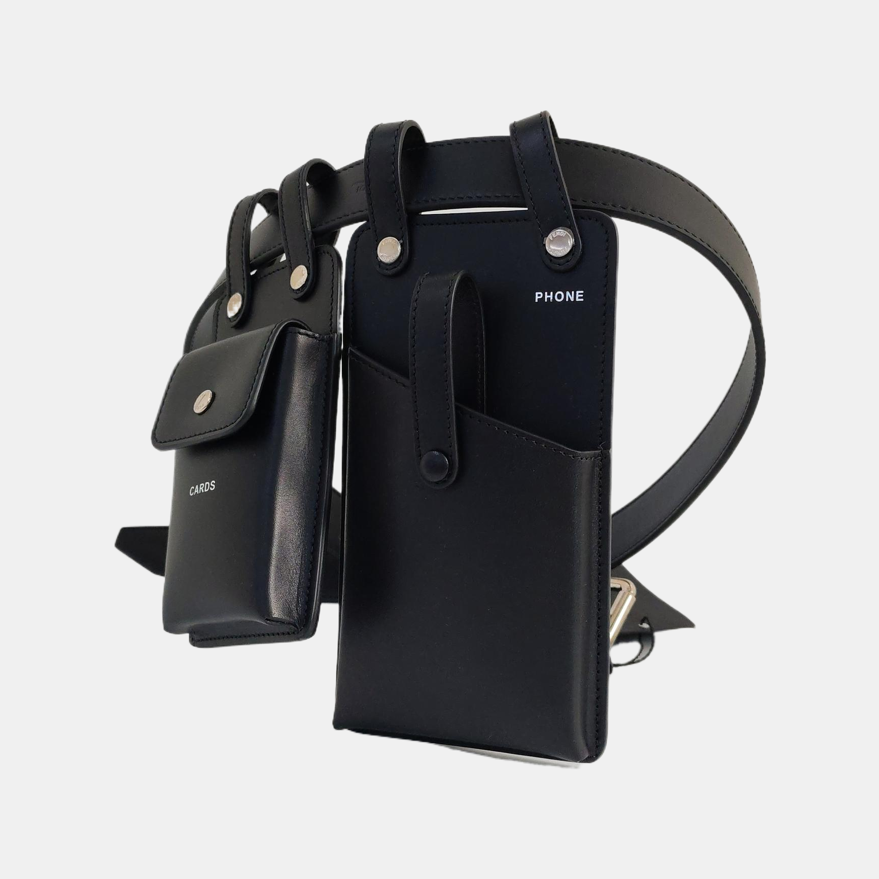 2 Pockets Leather Black