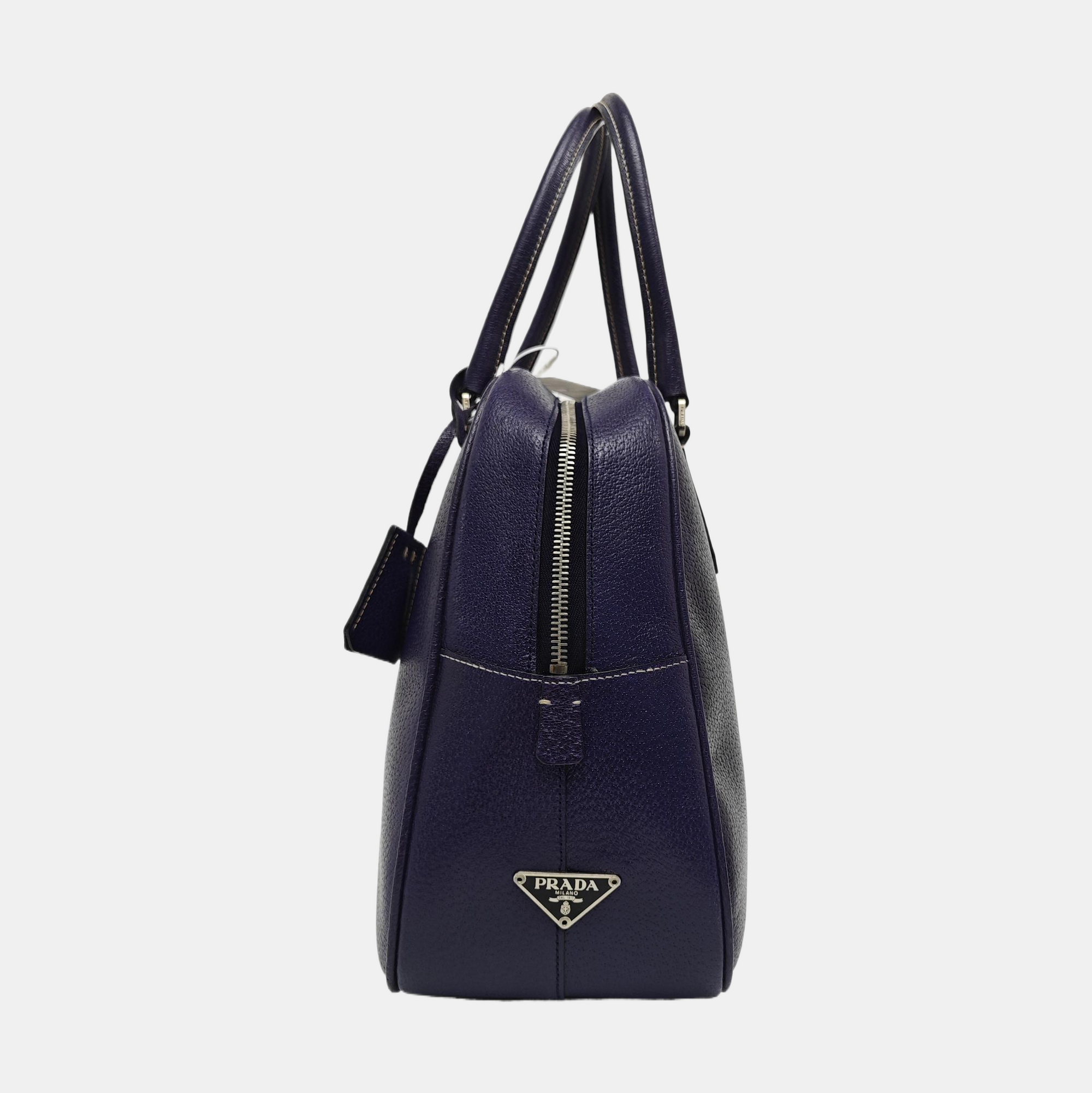 Calfskin Top Handle Bag Purple