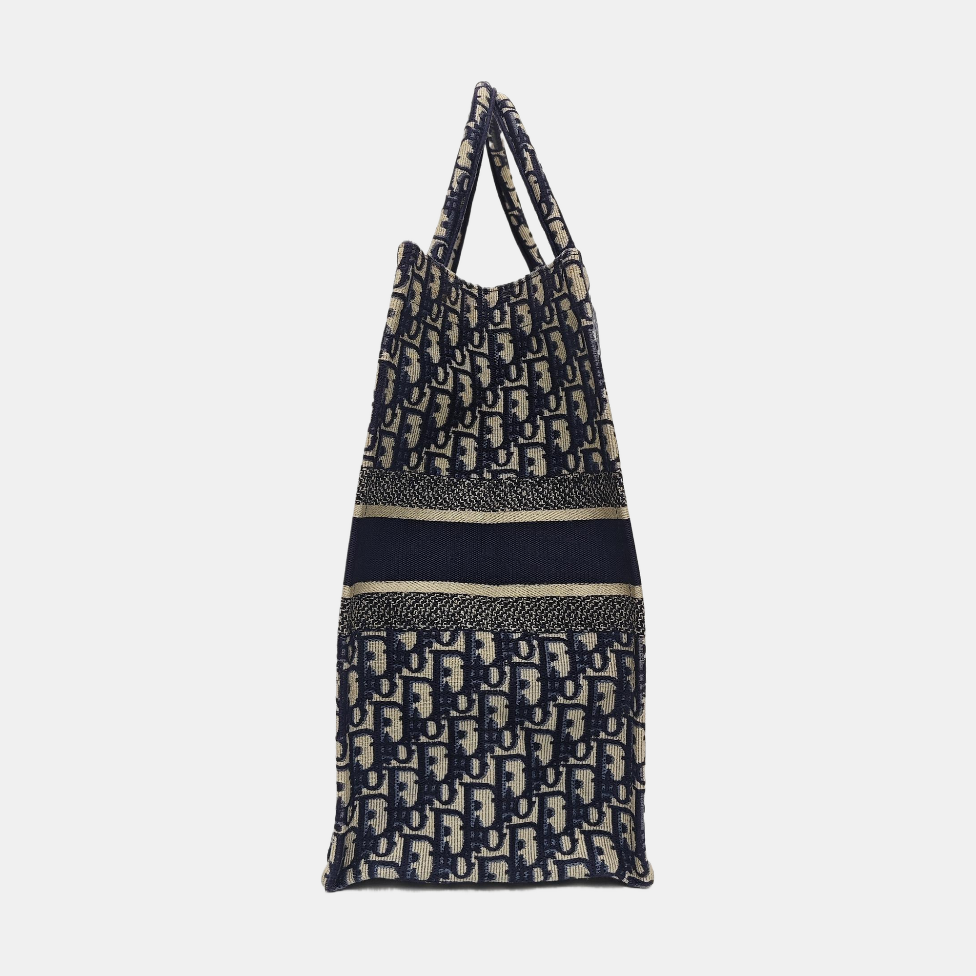 Book Tote Large Oblique Canvas Blue