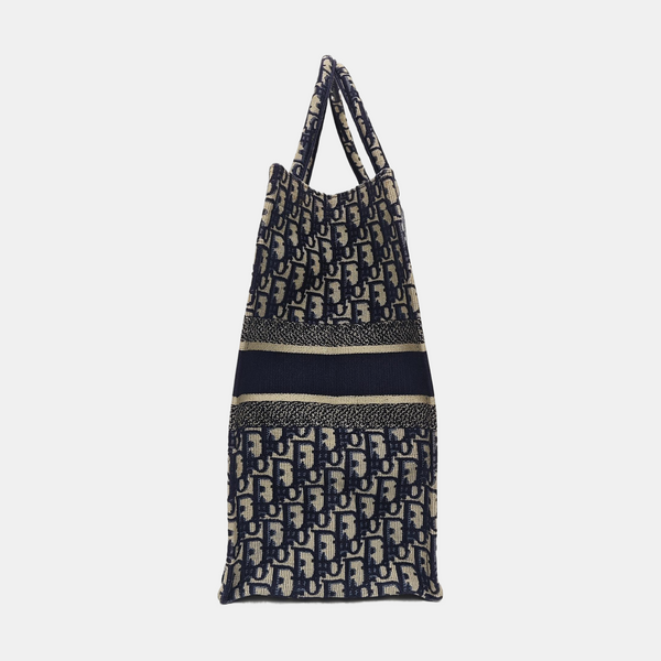 Book Tote Large Oblique Canvas Blue