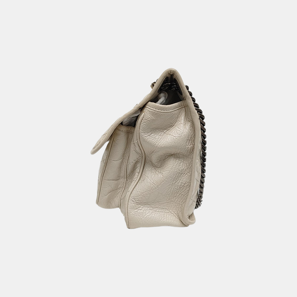 NIKI Medium Chevron Calfskin Beige