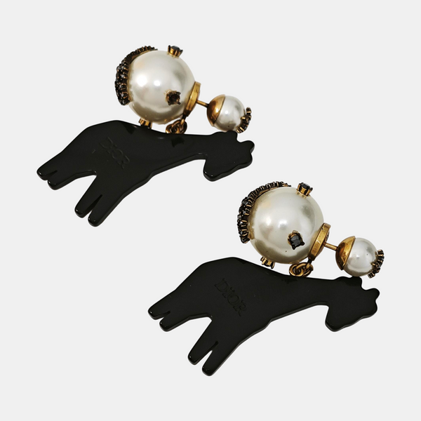 Metal Black Stud Earrings