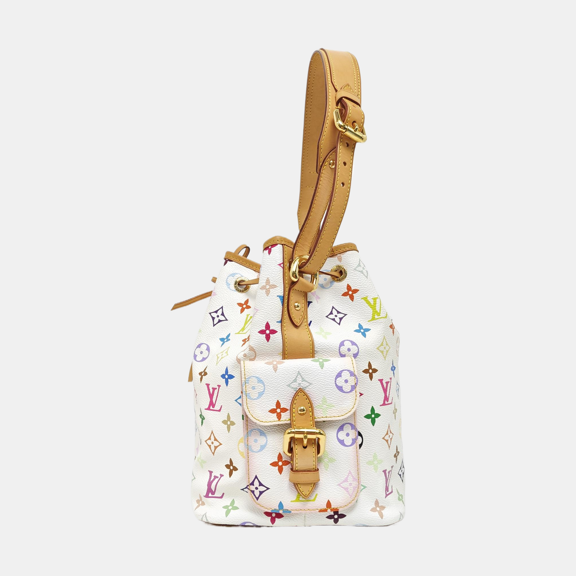 LV × TM NÉONOÉ MM Monogram Coated Canvas White