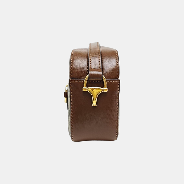 Horsebit 1955 Small Monogram Coated Canvas Beige