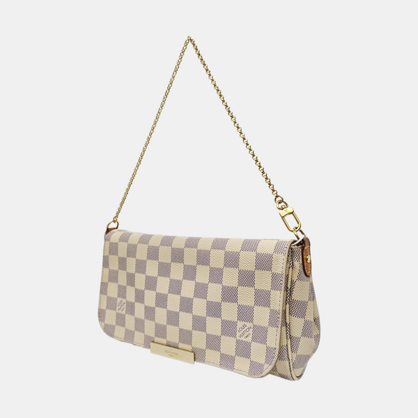 FAVORITE PM Damier Azur Coated Canvas White