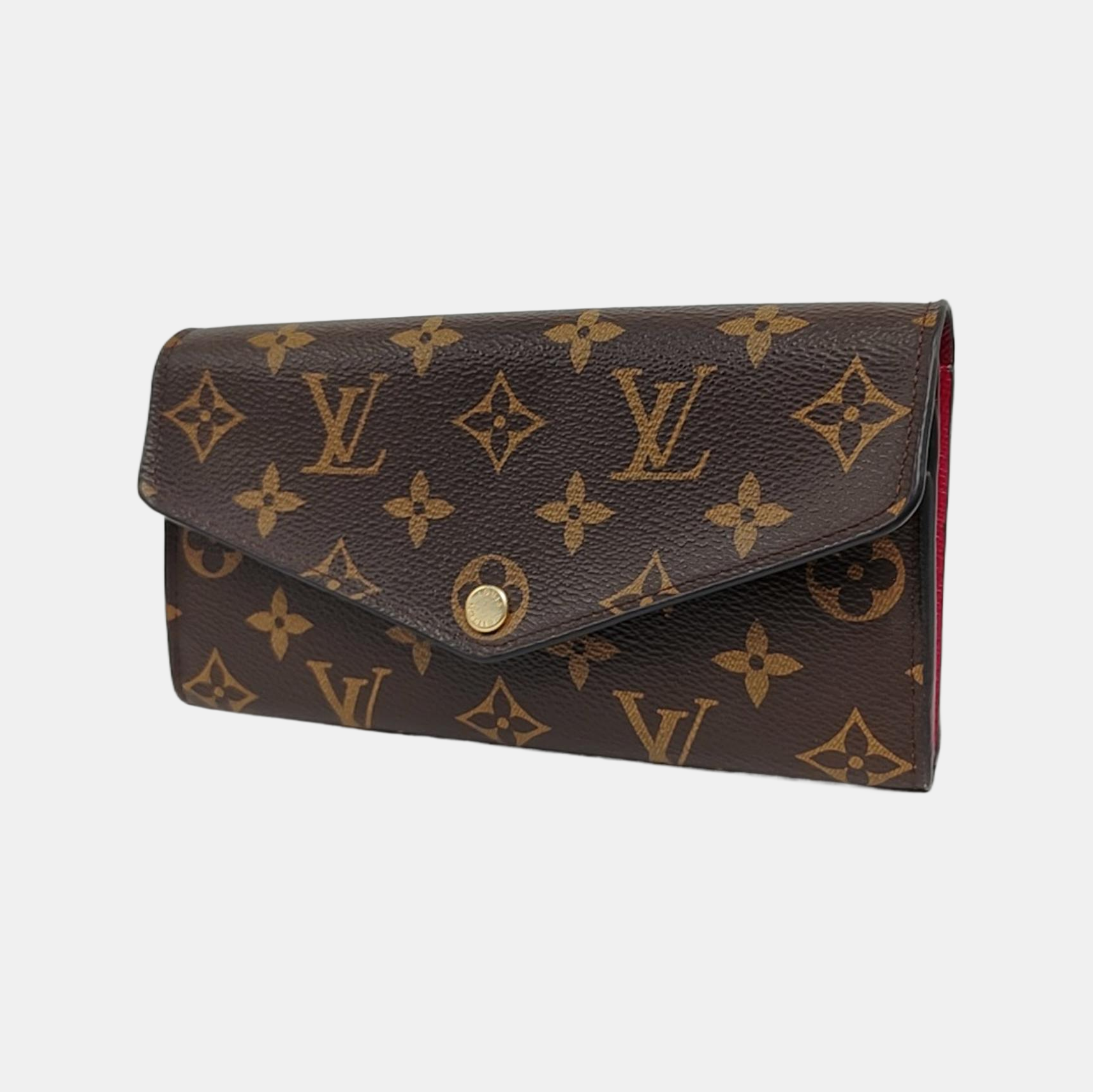 SARAH Monogram Coated Canvas Brown Wallet