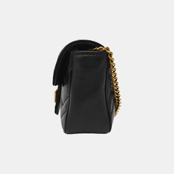 GG Marmont Mini Quilted Calfskin Black