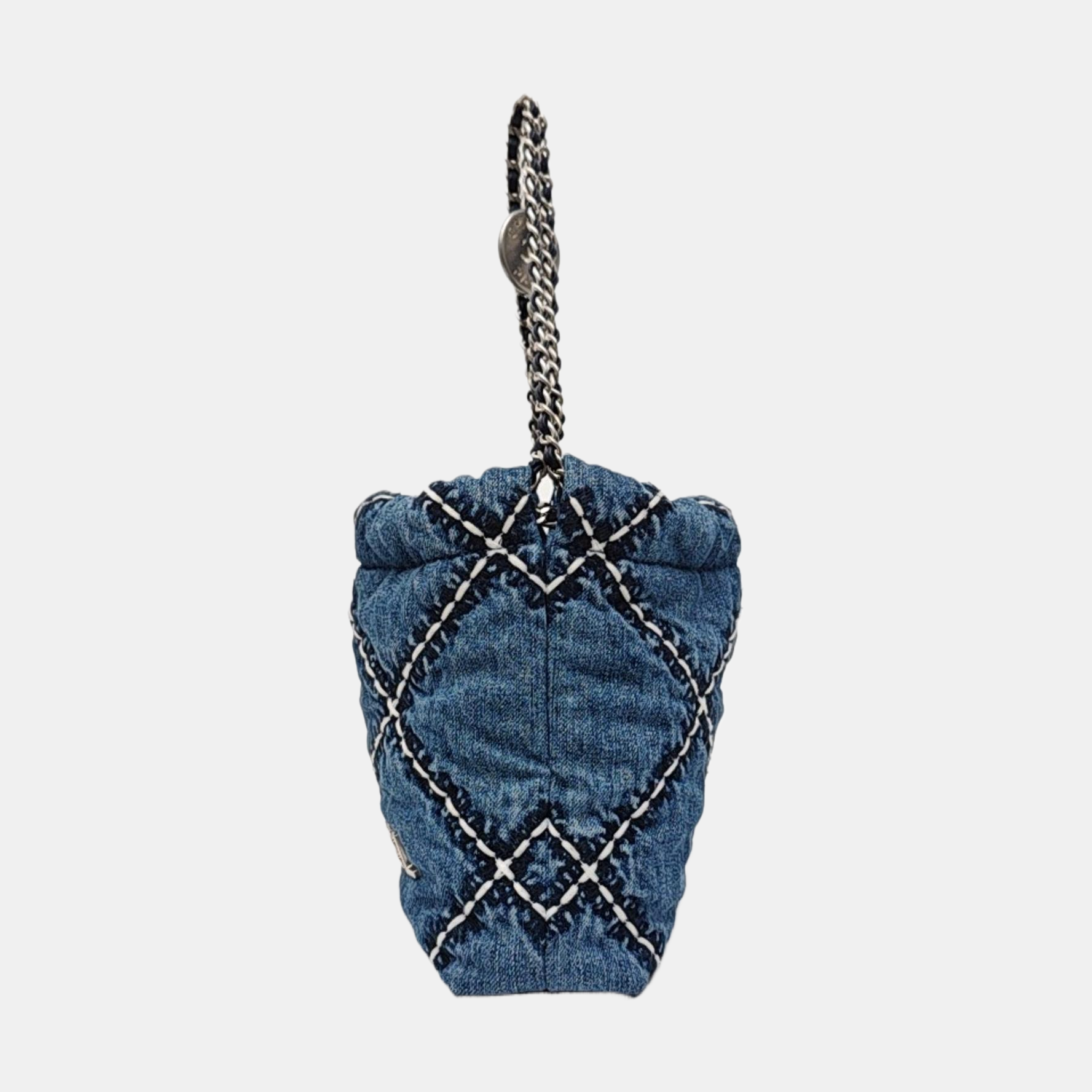 CHANEL 22 Mini Quilted Denim Blue