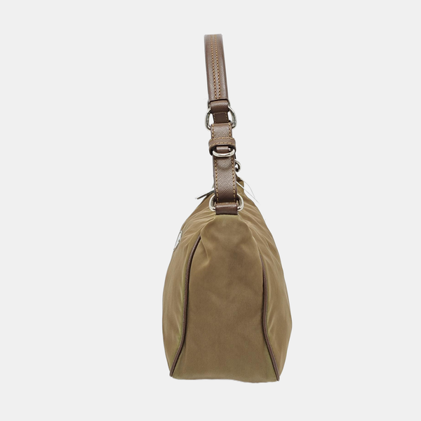 Nylon Shoulder Bag Beige