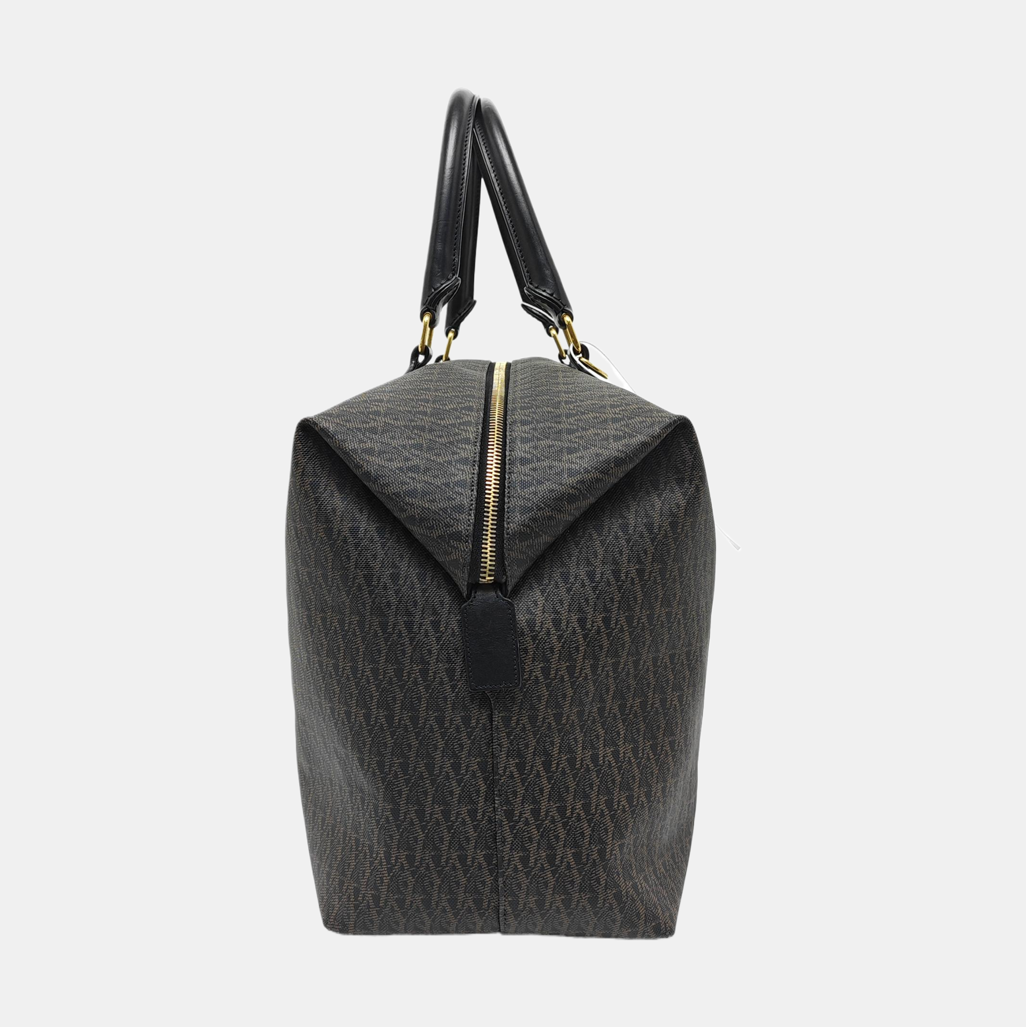 Coated Canvas Shoulder Bag Black