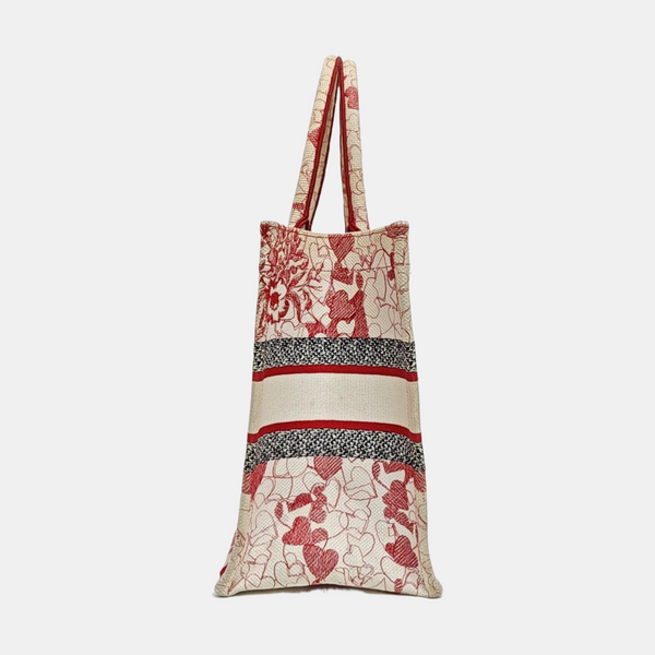Book Tote Medium Fabric Red