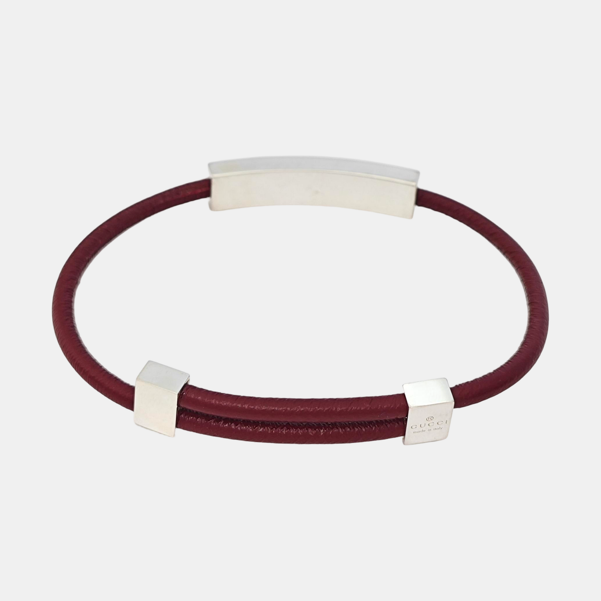 Leather Silver Bangle