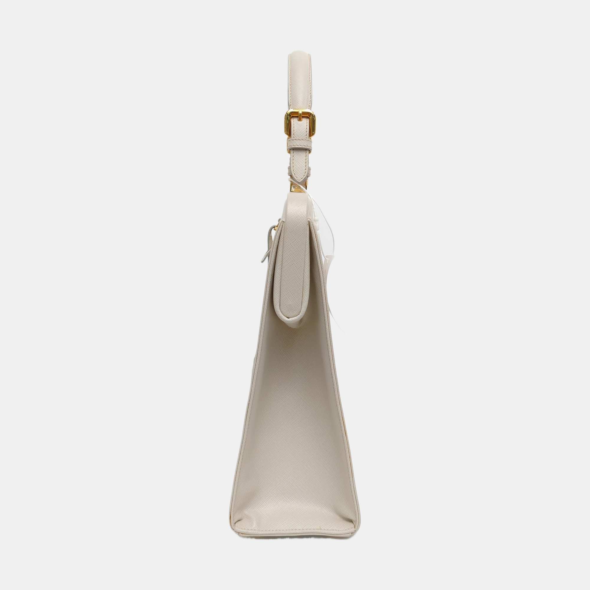 Saffiano Calfskin Top Handle Bag White
