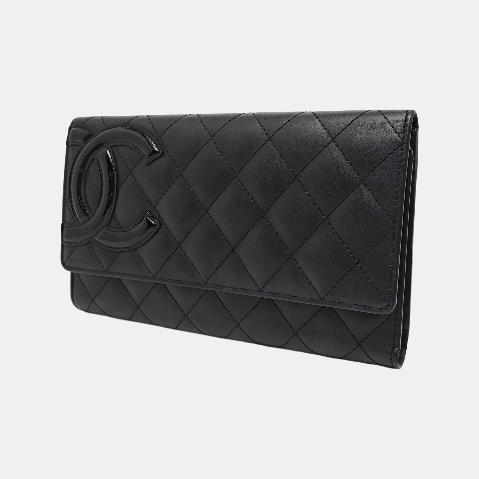 Authenticated pre-owned  CAMBON Quilted Calfskin Black - Clutch at Looply