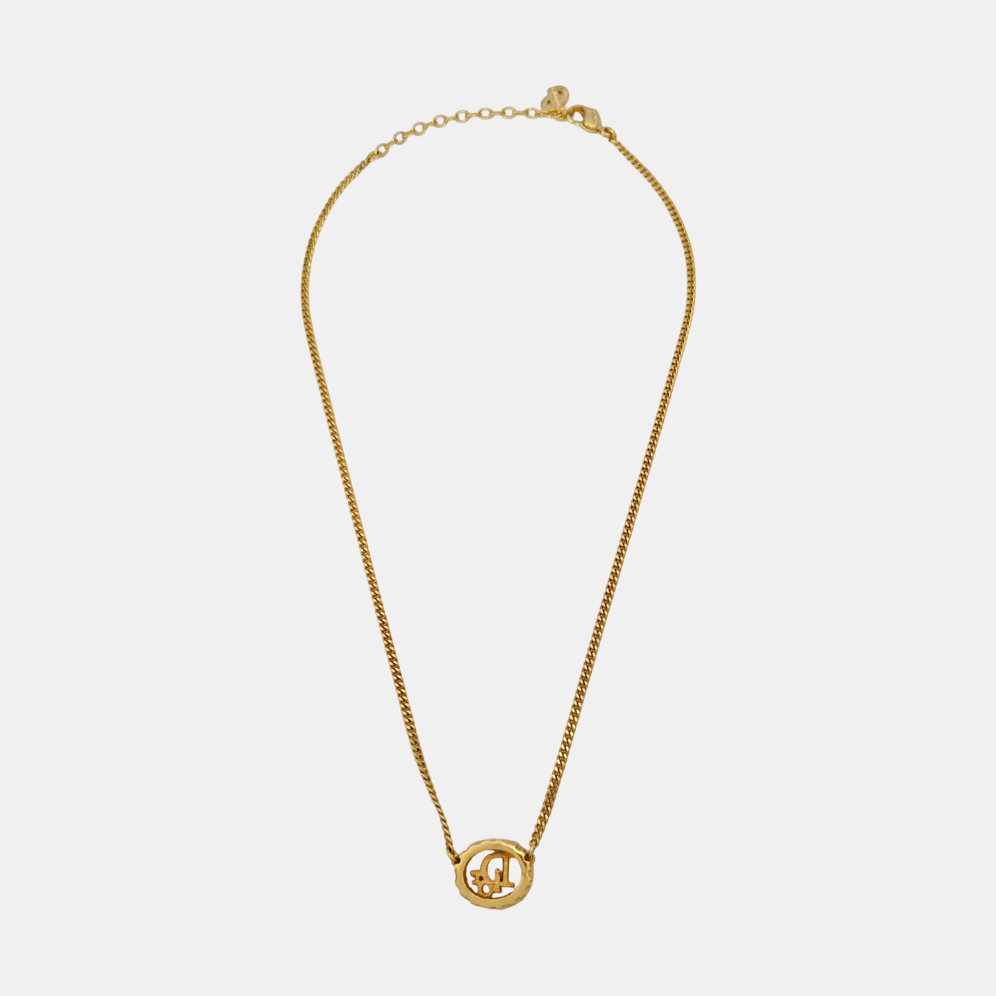 Dior Oblique Metal Gold Necklace