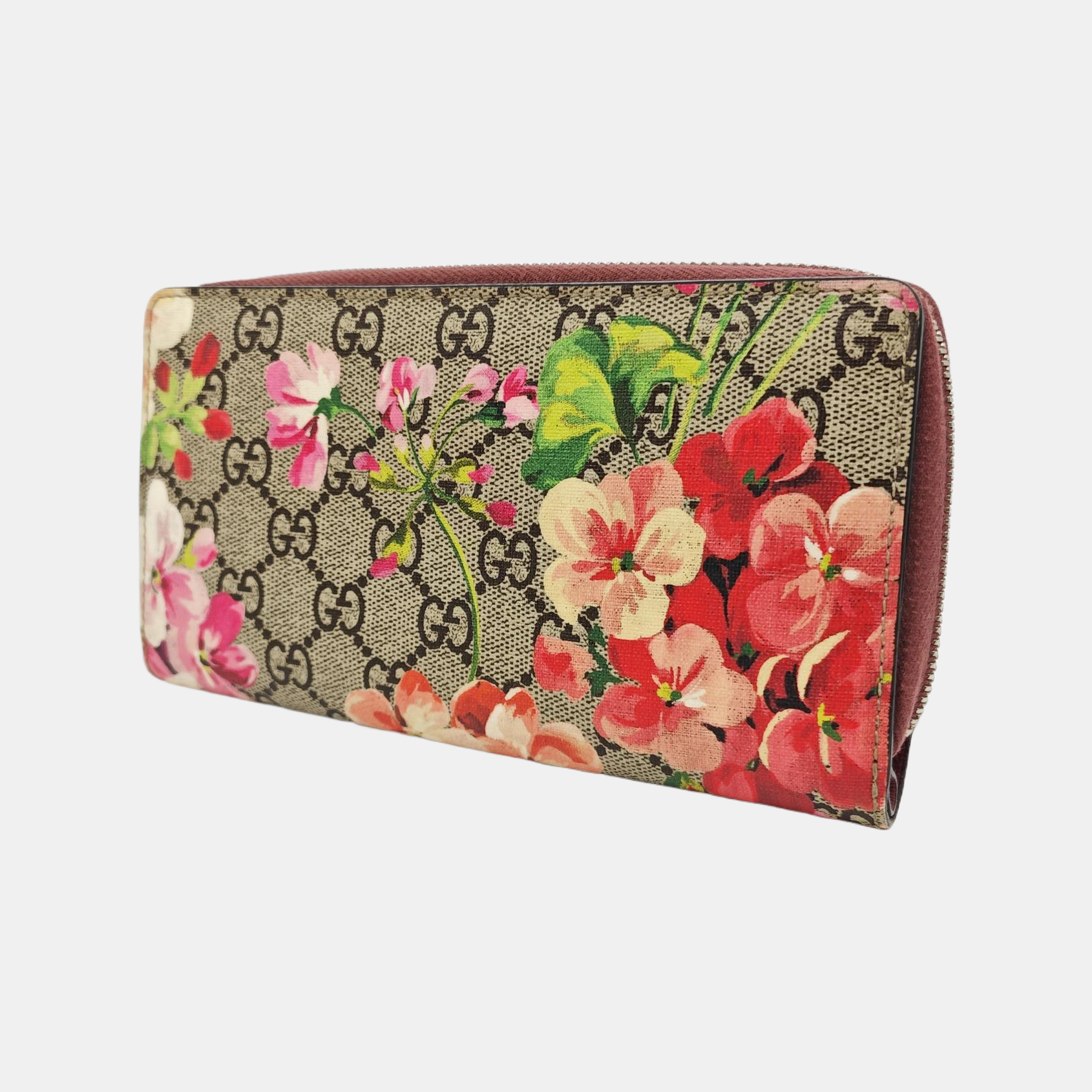 GG Blooms Monogram Coated Canvas Beige Wallet