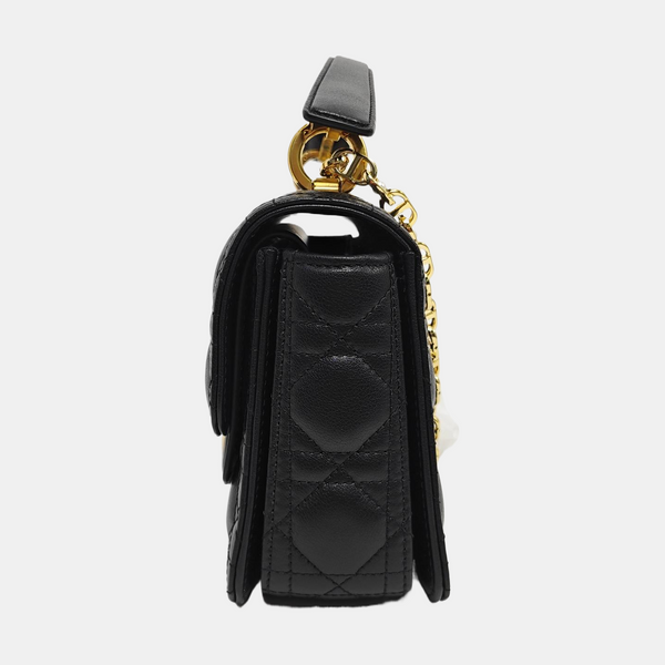 Cannage Lambskin Crossbody Bag Small Black