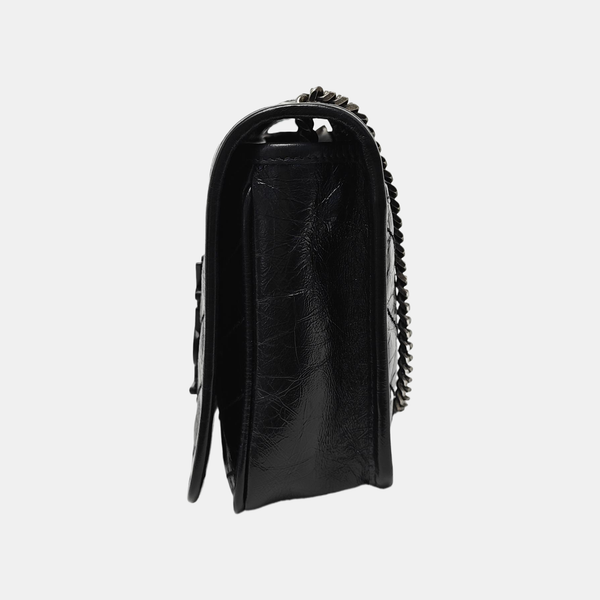 NIKI Mini Chevron, Quilted Calfskin Black