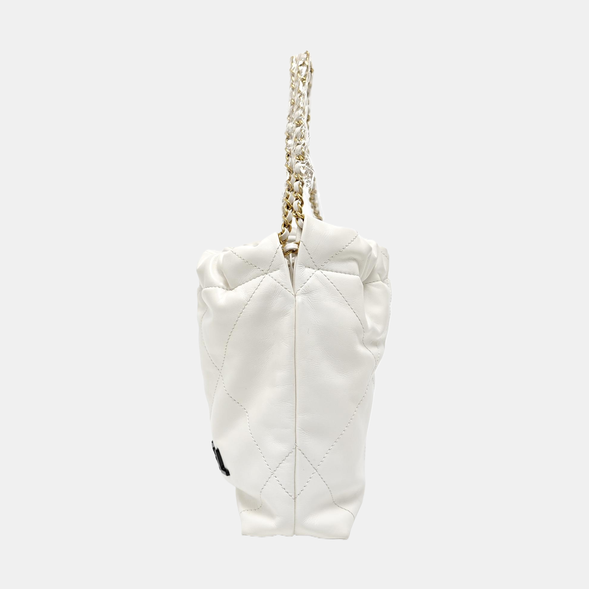 CHANEL 22 Mini Quilted Calfskin White