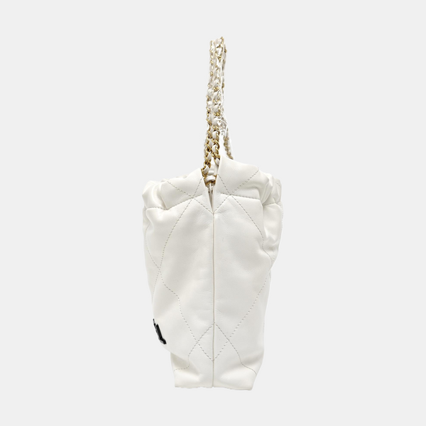 CHANEL 22 Mini Quilted Calfskin White