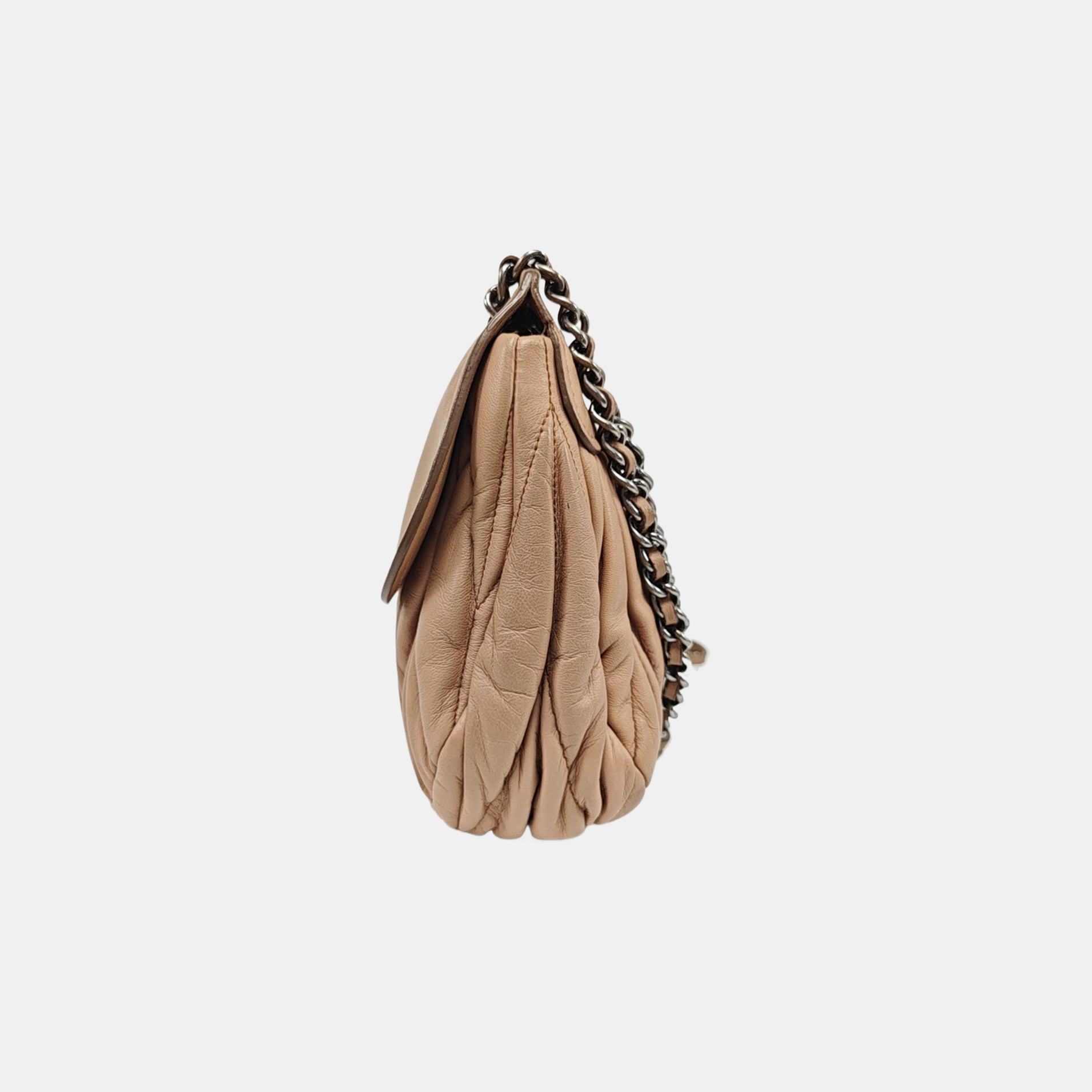 Lambskin Shoulder Bag Brown